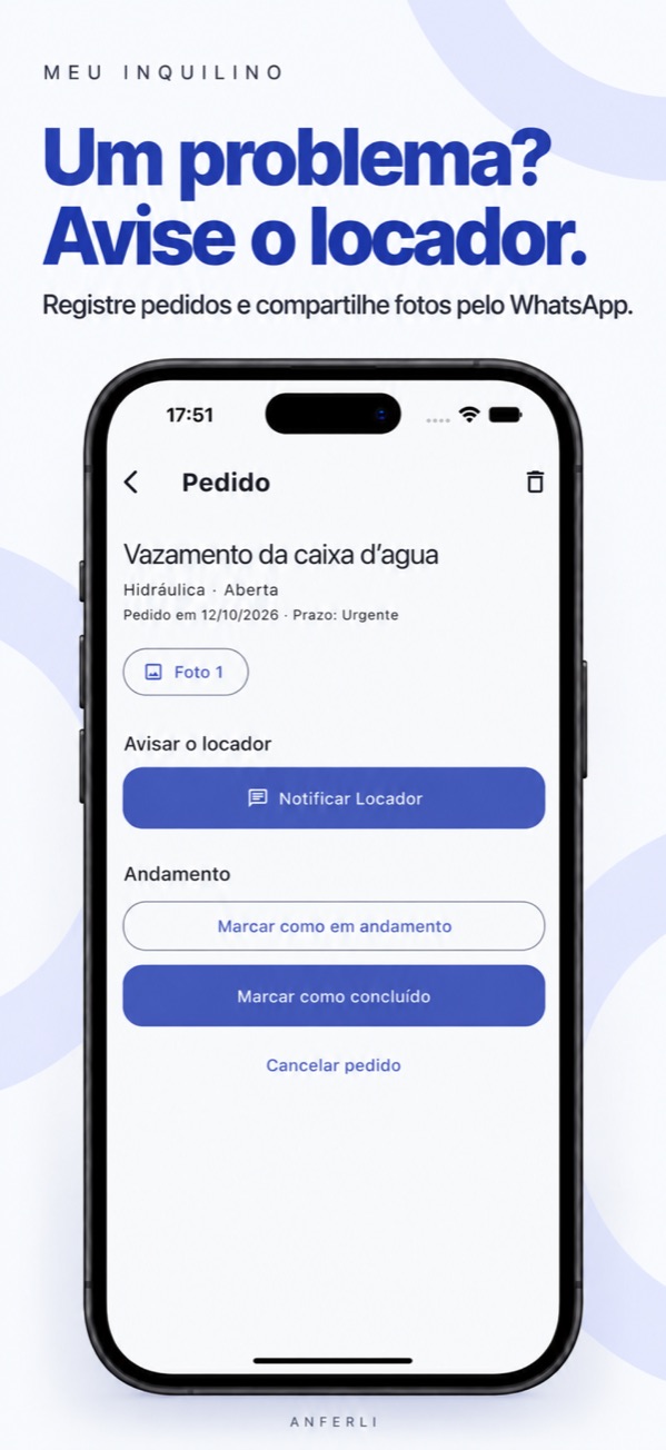 Pedidos de manutenção no Meu Inquilino, em composição de marketing