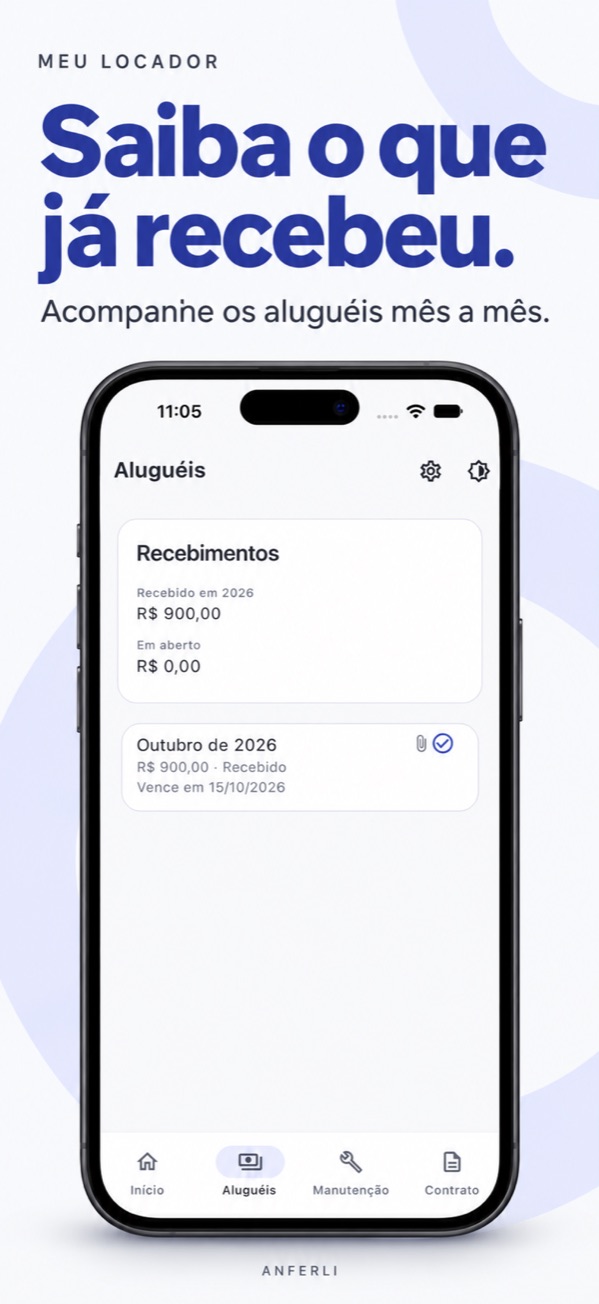 Controle dos recebimentos no Meu Locador, em composição de marketing