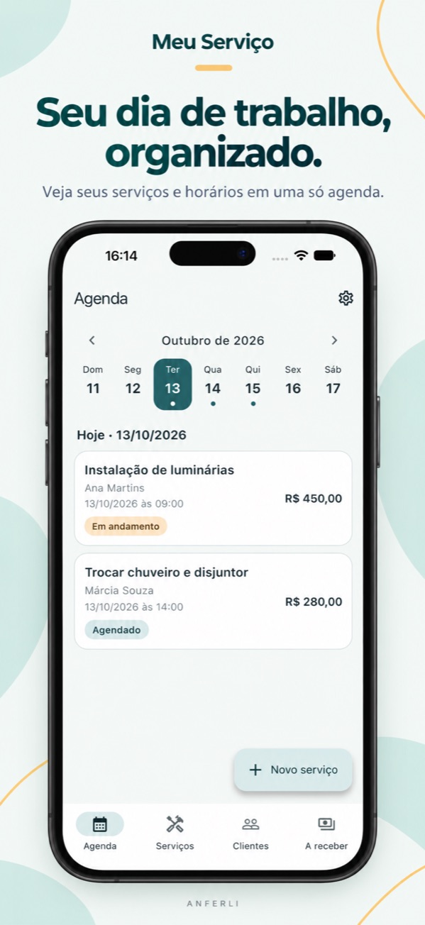 Agenda de serviços no Meu Serviço, em composição de marketing